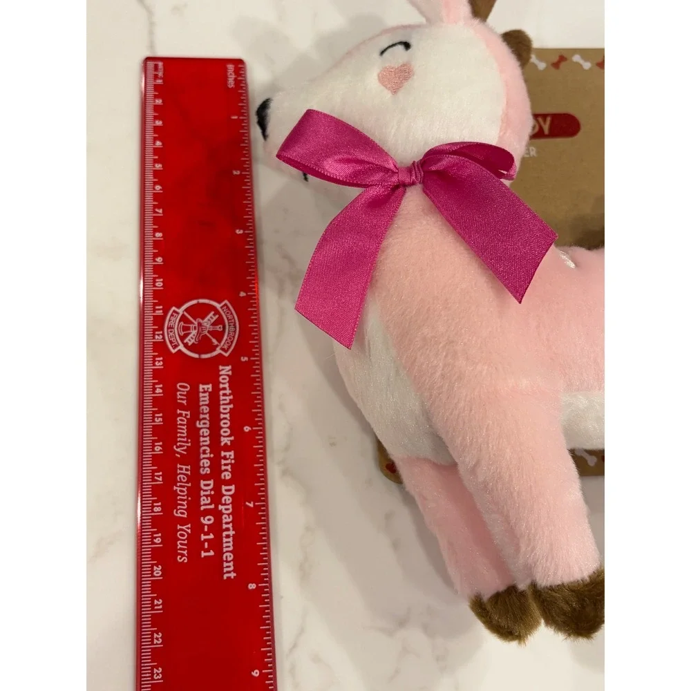Winifred & Lily Pet Toy Set Pink Deer & Blue Cow Plush Squeaker Dog Toys NWT